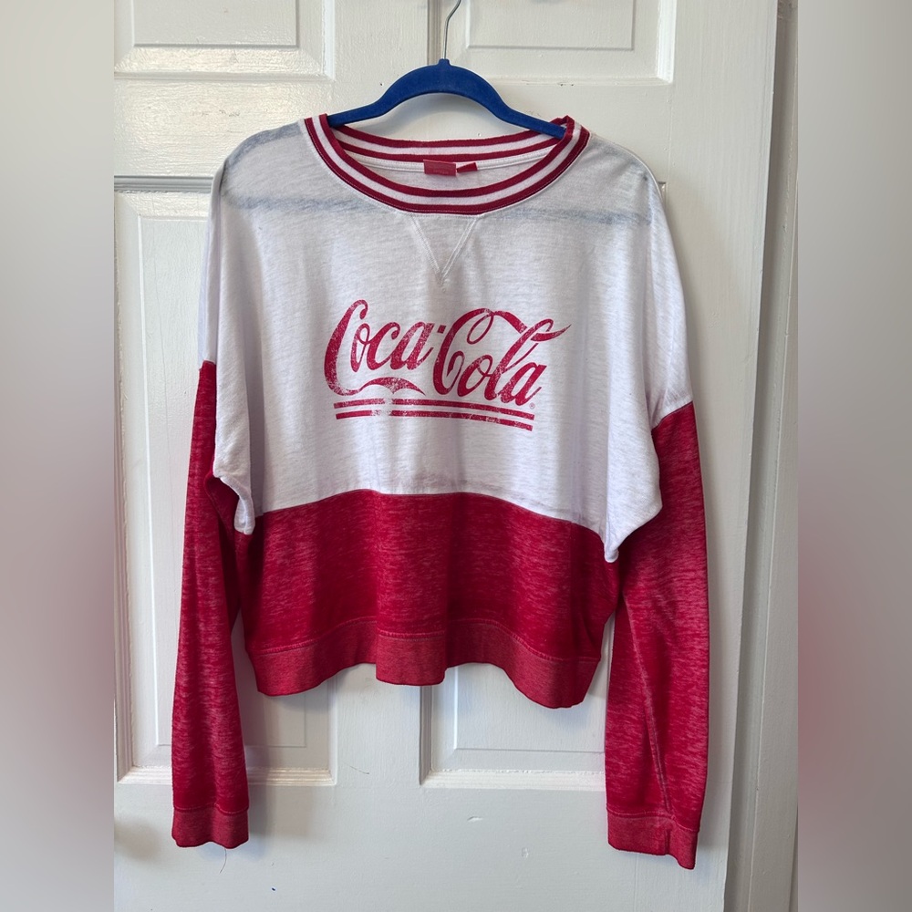 Coca Cola Raglan Long Sleeve Shirt Women’s 2XL Soft Thin Classic
